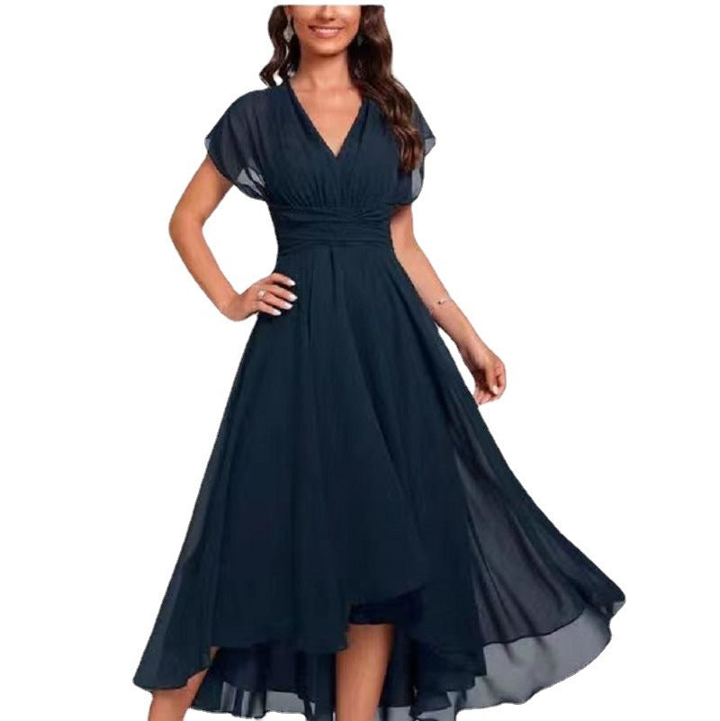 robe_col_V chiffon patchwork