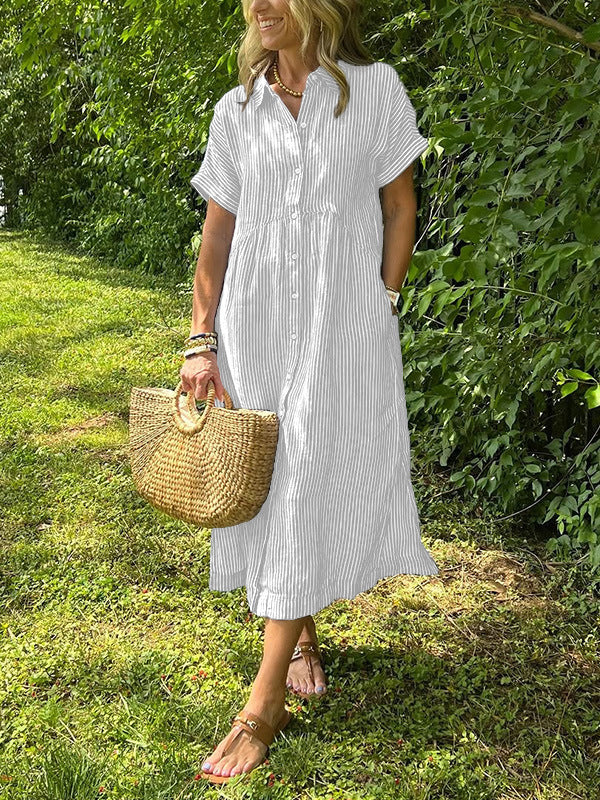 robe_casual rayée coton_linge