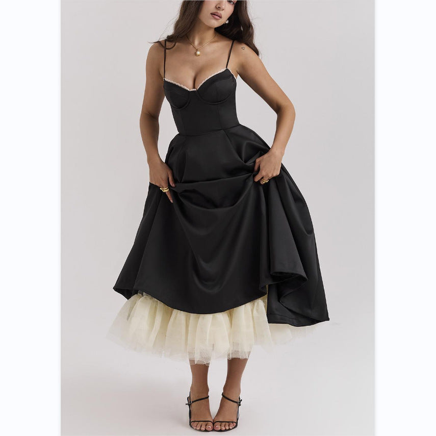 robe fluide-longue décolleté V chic