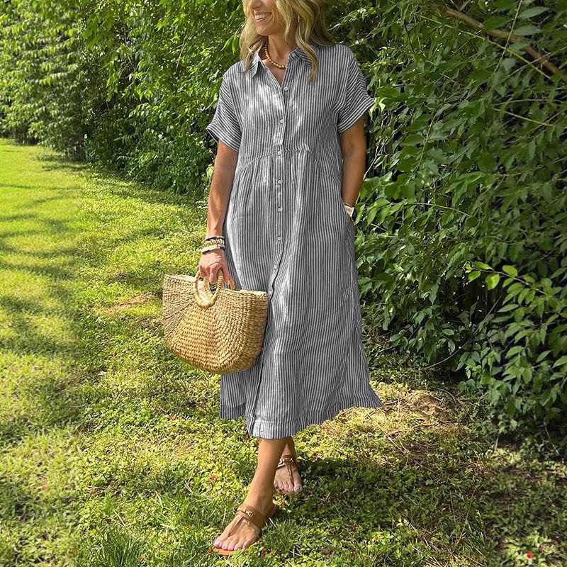 robe_casual rayée coton_linge