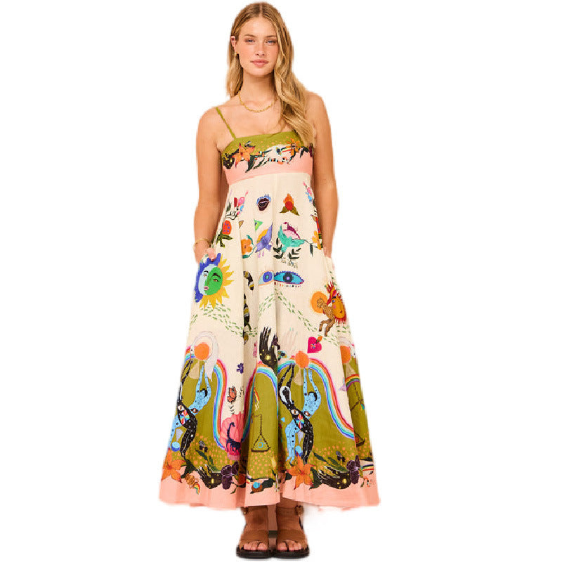 robe_lin_coton imprimé artistique