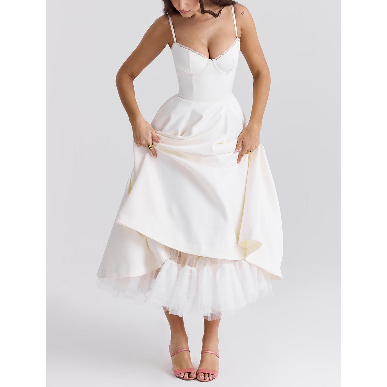 robe fluide-longue décolleté V chic