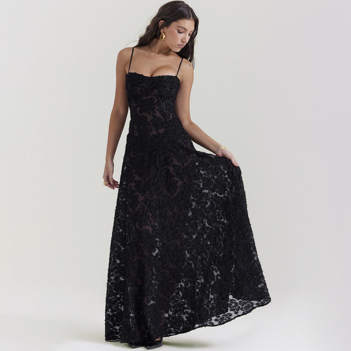 robe cocktail-bustier dentelle chic