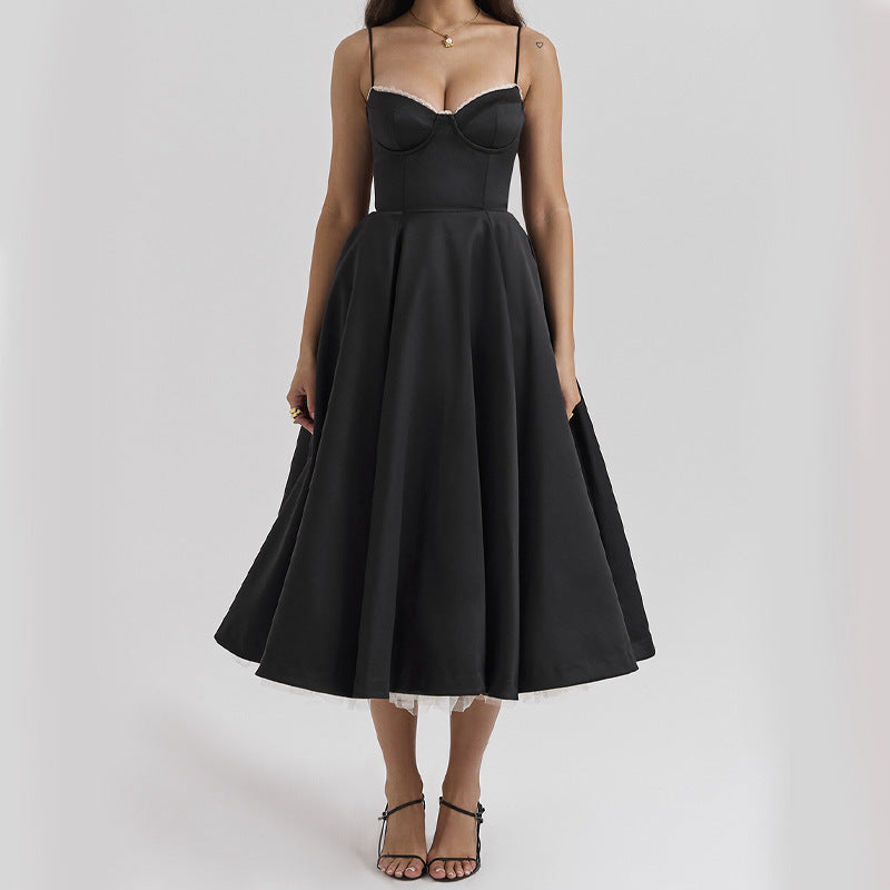 robe luxe-bretelles fines silhouette