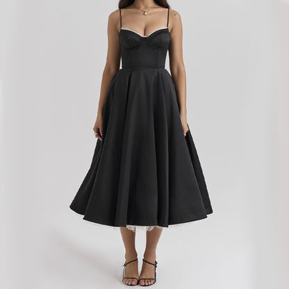 robe luxe-bretelles fines silhouette