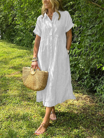 robe_casual rayée coton_linge