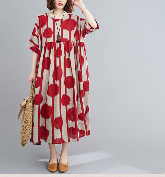 Robe d’Été Classique – Pois Rétro, Taille Sublimée