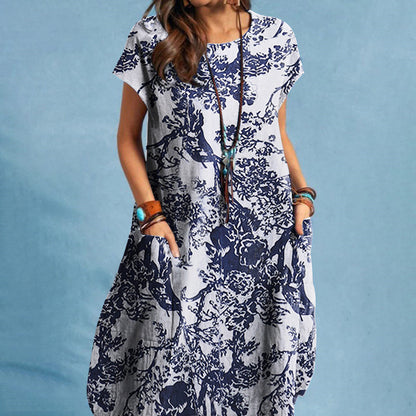 Balade Naturelle – Robe Casual Imprimé Plantes