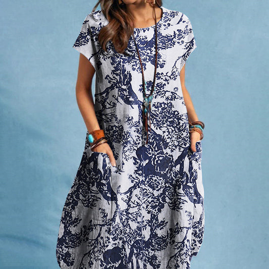 Balade Naturelle – Robe Casual Imprimé Plantes