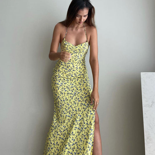 Murmure d’Été – Robe Fleurs & Fente