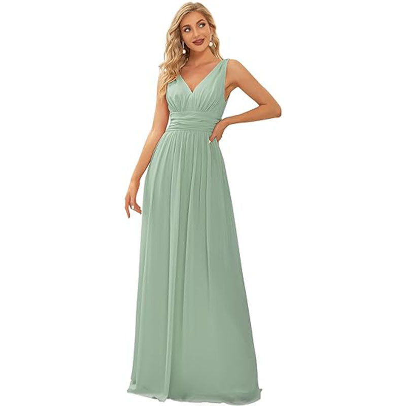 robe_soirée chiffon décolleté_V