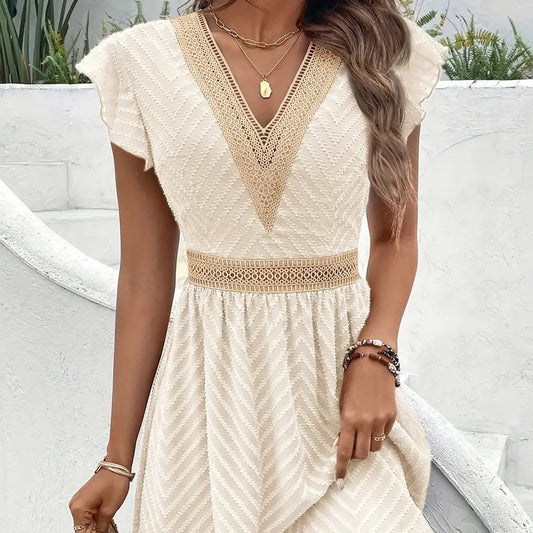 robe_dentelle patchwork ceinture