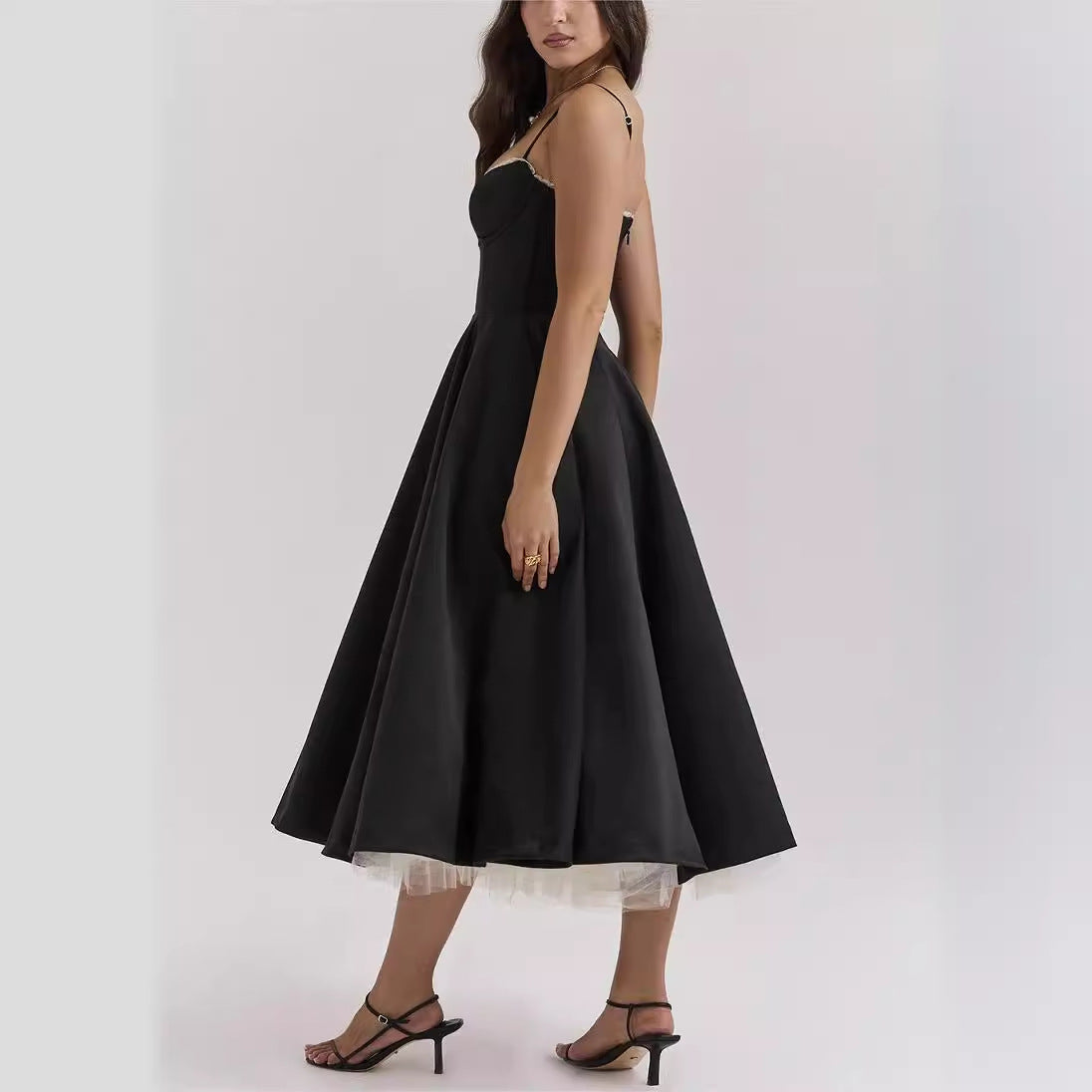 robe fluide-longue décolleté V chic
