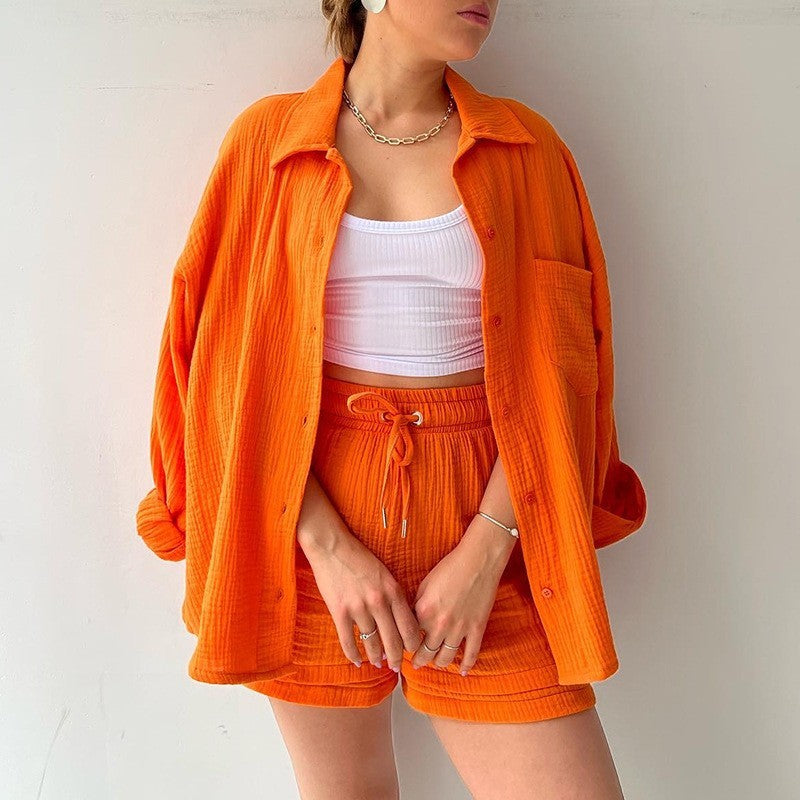 ensemble décontracté chemise_longue short