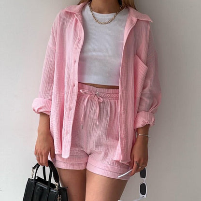 ensemble décontracté chemise_longue short