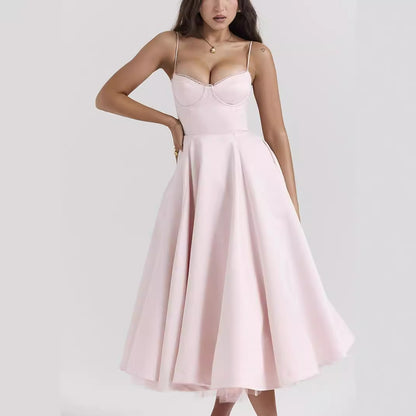 robe fluide-longue décolleté V chic