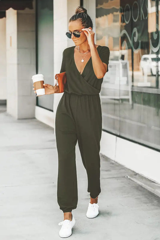 Ensemble Casual Noué – Décolleté Croisé & Allure