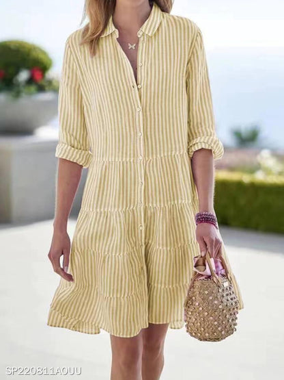 robe_chemise rayée manches_longues