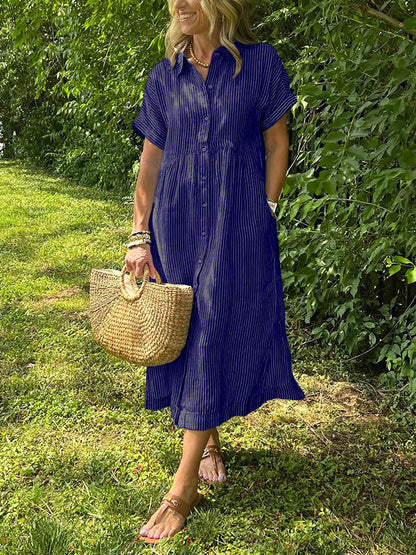 robe_casual rayée coton_linge