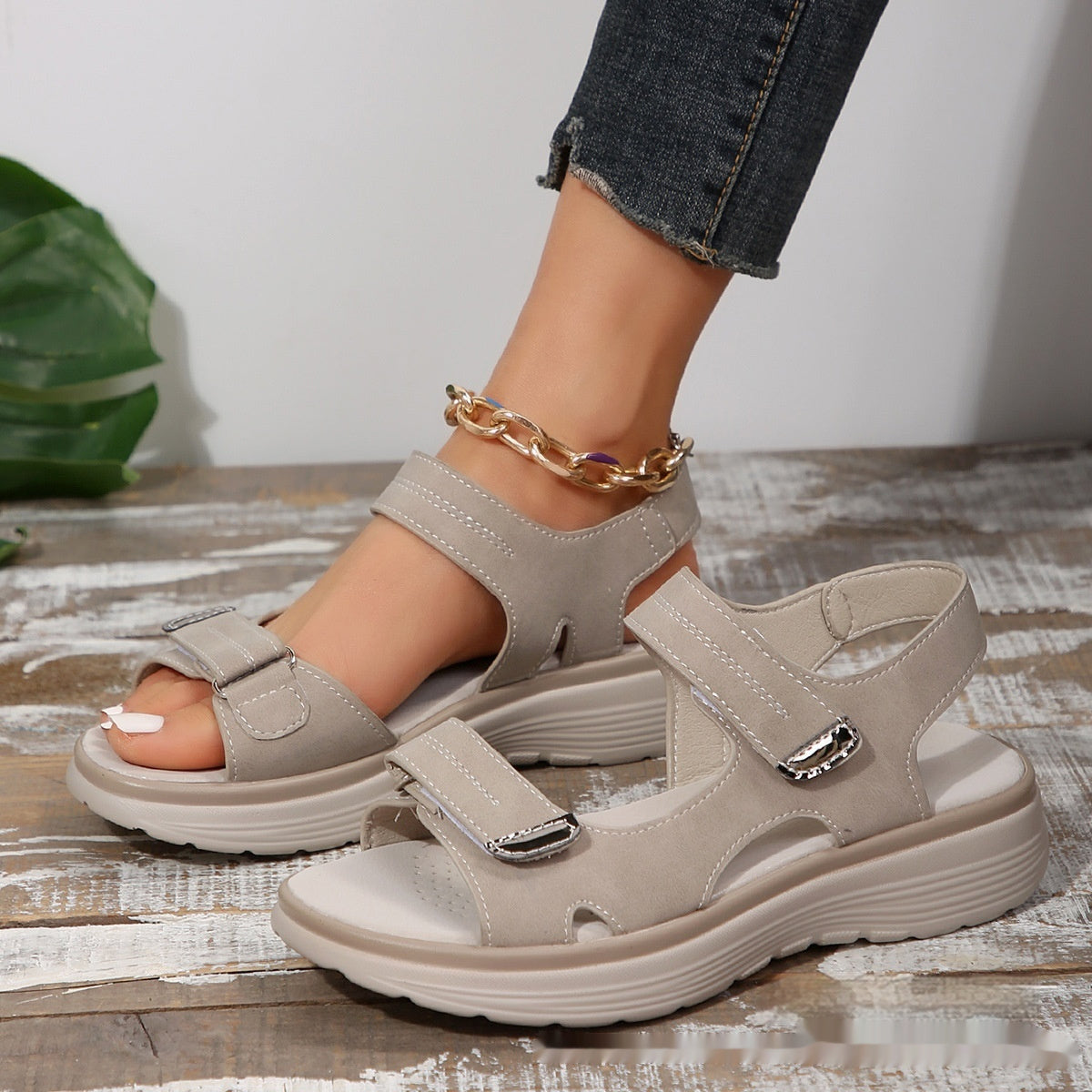 sandales_confort semelle_epaisse velcro