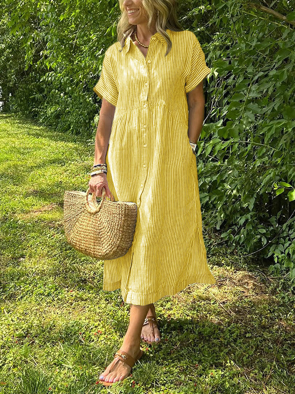robe_casual rayée coton_linge