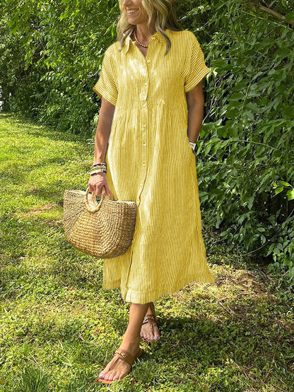 robe_casual rayée coton_linge
