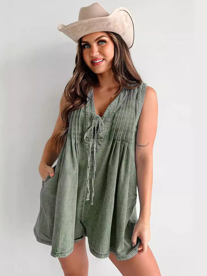 combinaison_short denim casual femme