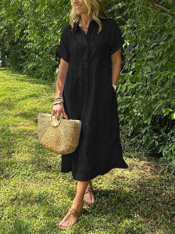 robe_casual rayée coton_linge