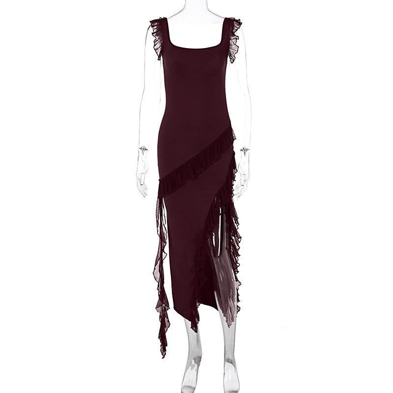 robe_été élégante bordure dentelle