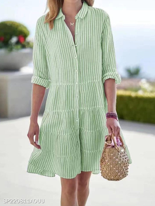 robe_chemise rayée manches_longues