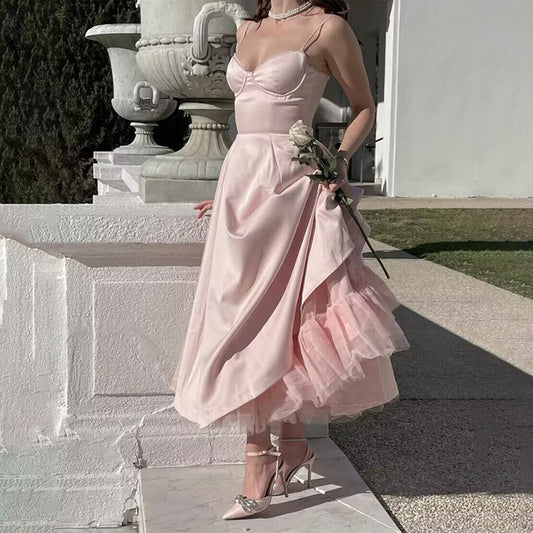 robe luxe-bretelles fines silhouette