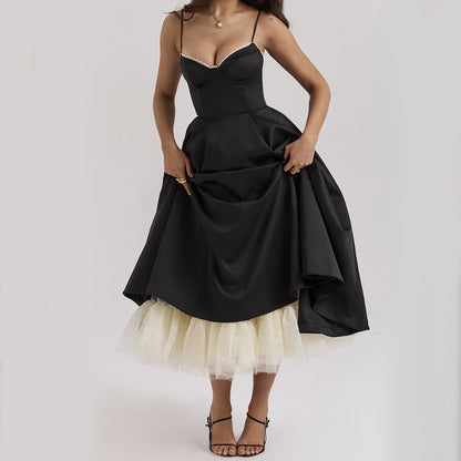 robe luxe-bretelles fines silhouette