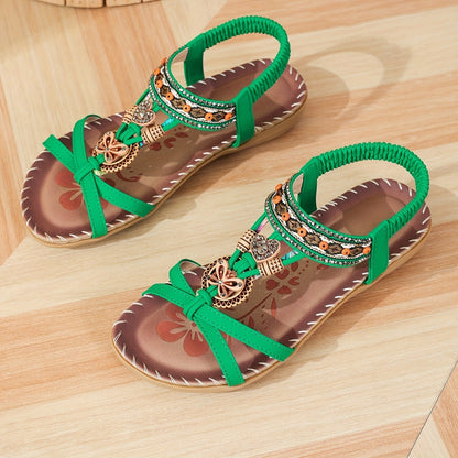 sandales_plat fleurs confort