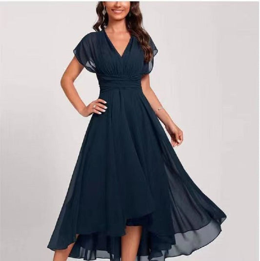 robe_col_V chiffon patchwork