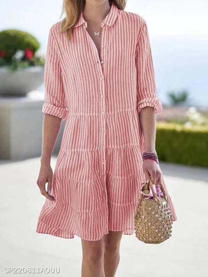robe_chemise rayée manches_longues