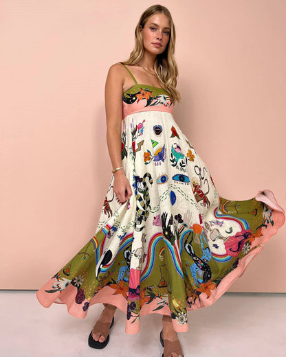 robe_lin_coton imprimé artistique