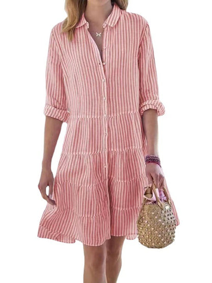 robe_chemise rayée manches_longues