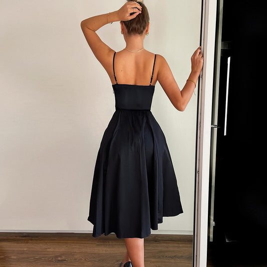 robe dos nu-fendue décolleté V