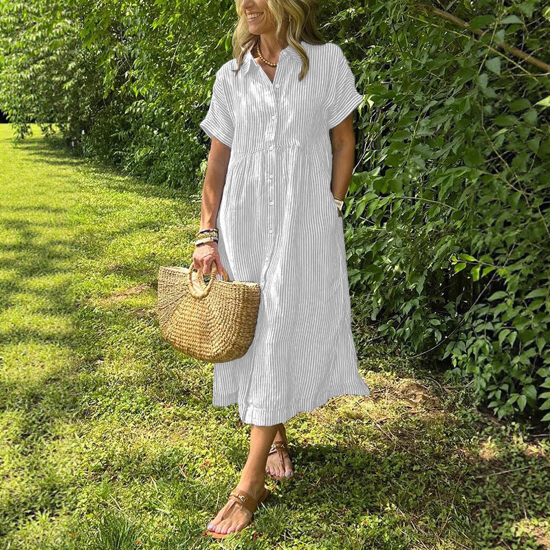 robe_casual rayée coton_linge