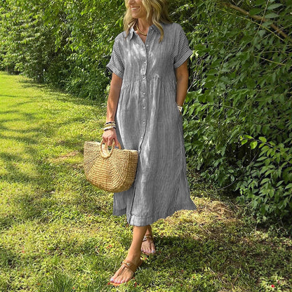 robe_casual rayée coton_linge