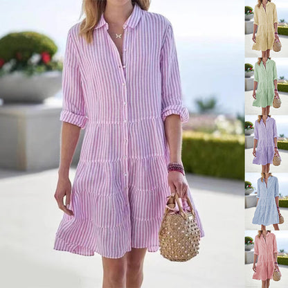 robe_chemise rayée manches_longues