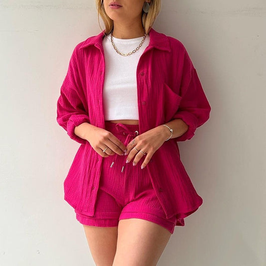 ensemble décontracté chemise_longue short