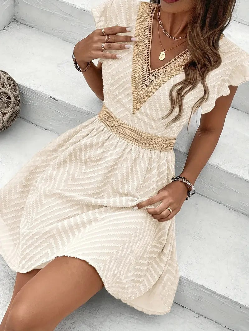 robe_dentelle patchwork ceinture