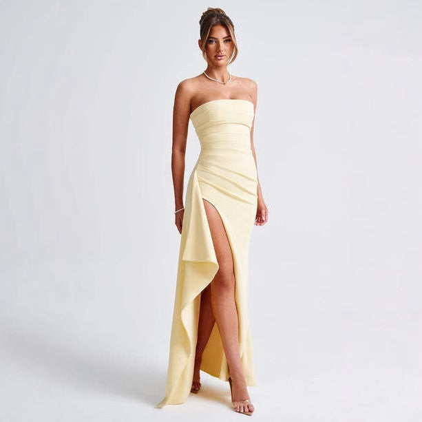 robe_longue fendue soirée chic