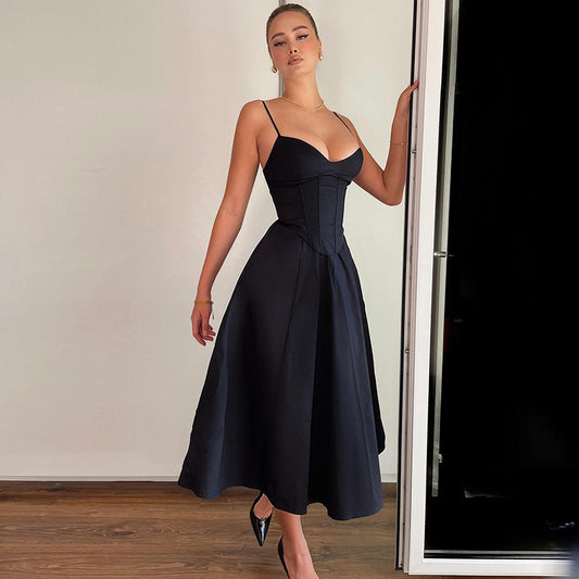 robe dos nu-fendue décolleté V