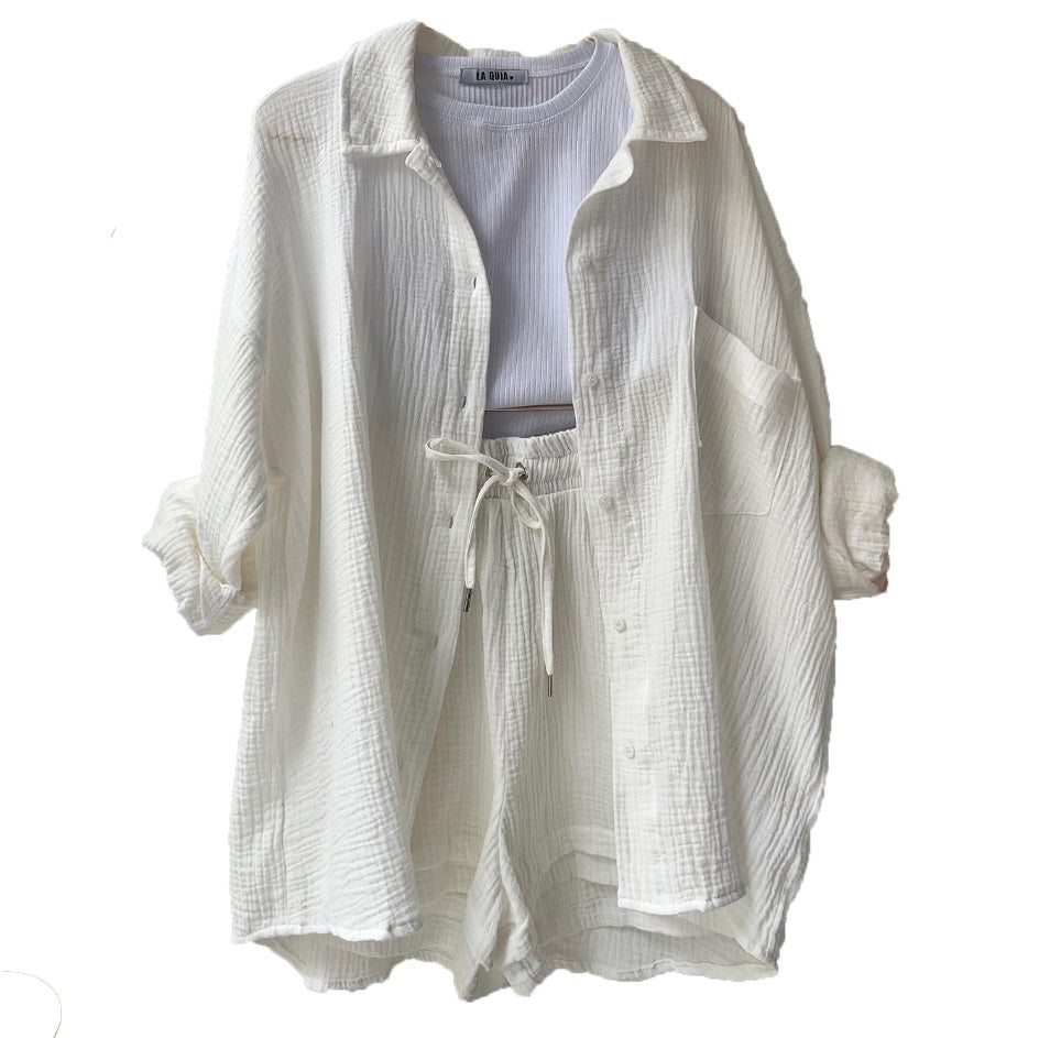 ensemble décontracté chemise_longue short