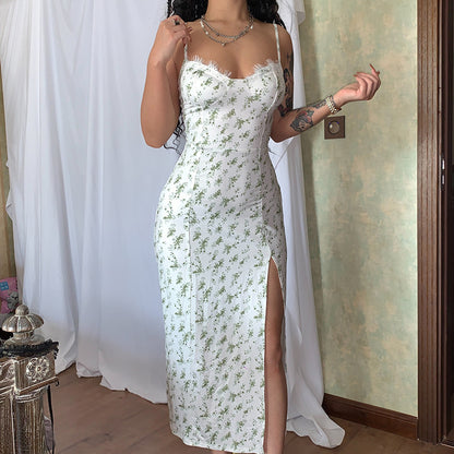 Séduction Bohème – Robe Longue Imprimée à Fente