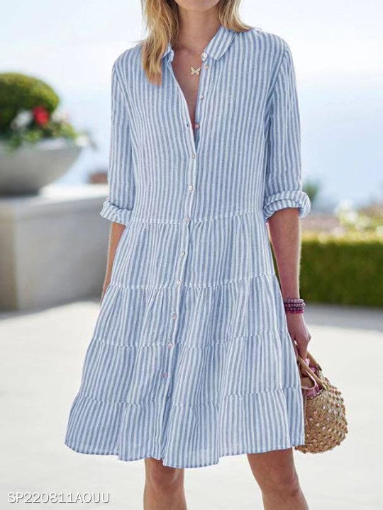 robe_chemise rayée manches_longues