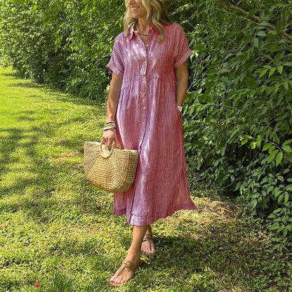 robe_casual rayée coton_linge