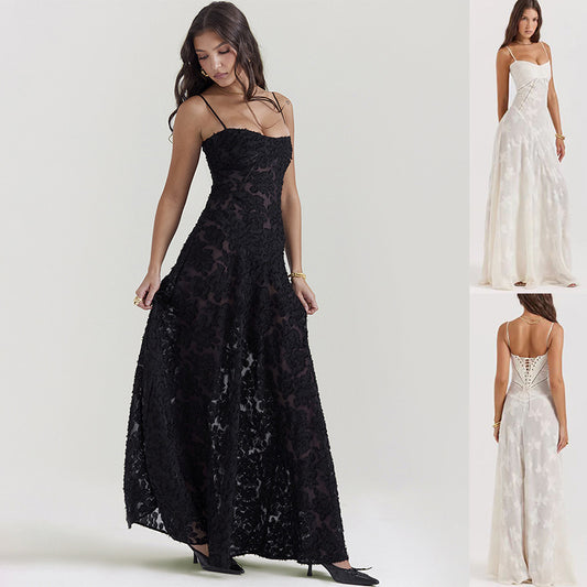 robe cocktail-bustier dentelle chic